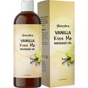 Enticing Vanilla Massage Oil for Couples - Sensual Massage Oil for Men and Women with Sweet Almond Oil for Skin Care and Vanilla Scented Oil for Tempting Couples Massage Oil for Massage Therapy