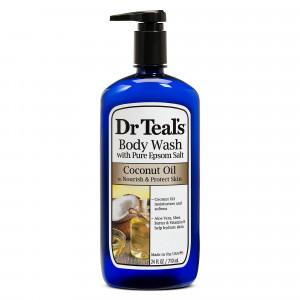Dr Teal's Body Wash with Pure Epsom Salt, Nourish & Protect with Coconut Oil, 24 fl oz.