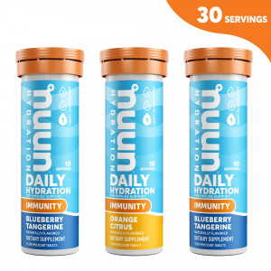 Nuun Immunity, Immune Support Electrolyte Drink Enhancer Mixed Flavor Tablets, Three, 10 Count Tubes