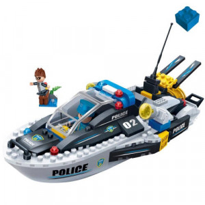 BanBao Police Speedboat 225-Piece Building Set