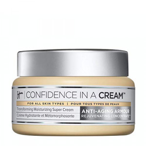 IT Cosmetics Confidence in a Cream - Facial Moisturizer - Reduces the Look of Wrinkles & Pores, Visibly Brightens Skin - With Hyaluronic Acid & Collagen - 2.0 fl oz