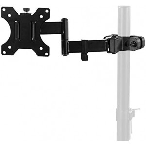 VIVO Steel Universal Full Motion Pole Mount Monitor Arm with Removable 75mm and 100mm VESA Plate, Fits 17 to 32 inch Screens, Black, MOUNT-POLE01A