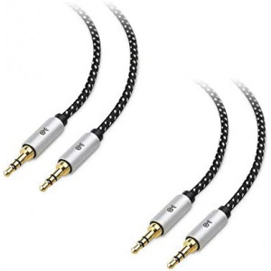 Cable Matters 2-Pack 3.5mm Audio Cable 6 ft (3.5mm Aux Cable / Aux Cord, Headphone Cable, Audio Cable 3.5mm Male to Male) - 6 Feet / 1.8 Meters