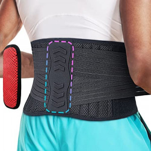 Back Brace for Lower Back Pain Relief - Men Women Back Support Belt for Heavy Lifting Sciatica Scoliosis Herniated Disc with Lumbar Pad - Adjustable Lumbar Support Belt Breathable Mesh Design(XL 37.4"-44.1" Waist)