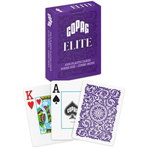 Copag Elite 100% Plastic Playing Cards, Poker Size Jumbo Index Single Deck (Purple)
