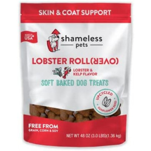 Shameless Pets Soft-Baked Dog Treats (Lobster Rollover, 3lb) | Clean, Natural, Grain-Free Dog Biscuits | Provides Health Benefits for All Dogs | Made w/Upcycled & Superfood Ingredients in USA