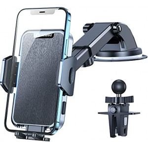 [ ] VICSEED Car Phone Holder Mount [Military-Grade Quality] 3 in 1 Universal Cell Phone Holder Car Dashboard Windshield Air Vent Phone Mount for Car for iPhone 13 12 Pro Max S22 etc