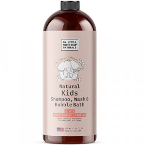 Kids Shampoo Body Wash Bubble Bath, 3-in-1 Kids Soap & Baby Soap Made in USA, Gentle Calming Nourishing Sweet Orange Vanilla, Paraben & Sulfate Free Shampoo (16 Fl Oz)