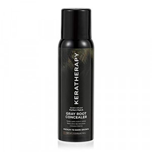 KERATHERAPY Keratin Infused Perfect Match Gray Root Concealer, Dark Brown, 3 oz