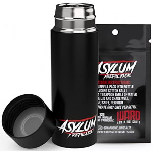 Ward Smelling Salts - Asylum Refillable - Lifetime Refillable Stainless Steel Smelling Salts Bottle and Refill Pack