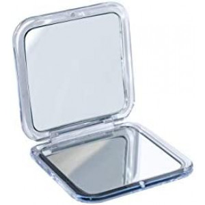 Small Compact 15X Magnifying Mirror for Travel - Handheld, Lightweight & Foldable - Mini Pocket Size For Purse - Square 3.3” x 3.3”