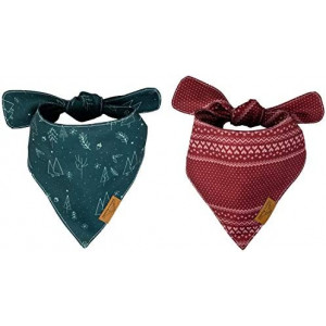 Remy+Roo Dog Bandanas - 2 Pack | Evergreen Set | Premium Durable Fabric | Unique Shape | Adjustable Fit | Multiple Sizes Offered (Large)