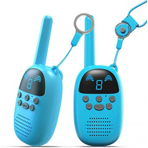 Children Walkie Talkies for 3-12 Year Old Boys Girls, GOCOM Portable Two Way Radios Kids Gift, Long Range Child Walky Talky Toys for Outside, Camping, Hiking (Blue, 2 Pack)