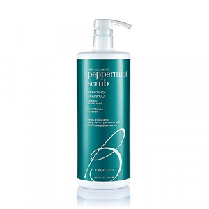 Brocato Peppermint Scrub Purifying Shampoo: Lightweight with Pure Peppermint Oil, Ideal for Oily to Normal Hair Types - Sulfate & Paraben Free, 32oz