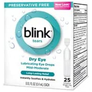 Blink Tears Sterile Single Use Vials, 25 Count, 0.01 Fluid Ounce Each