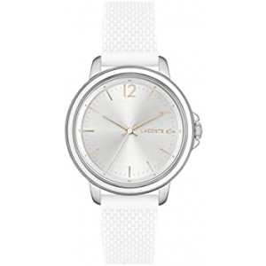 Lacoste Women's Stainless Steel Quartz Watch with Silicone Strap, White, 17 (Model: 2001197)