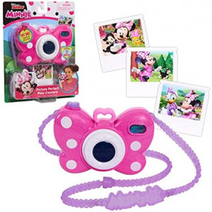 Disney Junior Minnie Mouse Picture Perfect Camera, Lights and Realistic Sounds Pretend Play Toy Camera for 3 Year Old Girls, by Just Play