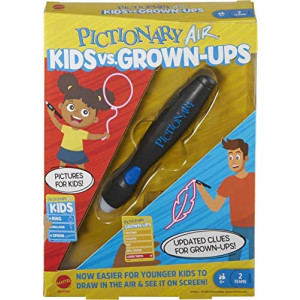 Mattel Games Pictionary Air Kids vs Grown-Ups Family Drawing Game, Links to Smart Devices, Gift for Kid, Family & Adult Game Night, Ages 6 Years & Older