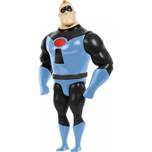 Disney Pixar The Incredibles Mr. Incredible Action Figure 8-in Tall, Highly Posable in Blue Glory Days Suit, Authentic Detail, Movie Toy Gift for Collectors & Kids