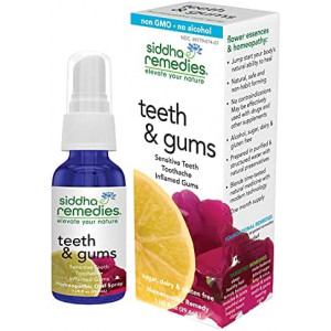 Siddha Remedies Teeth & Gums Spray for Gums & Toothache Relief, Sensitive Teeth | 100% Natural Homeopathic Remedy with Cell Salts and Flower Essences | No Alcohol No Sugar