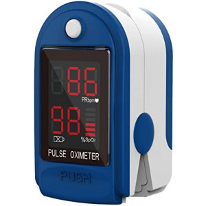 ClinicalGuard CMS-50DL Fingertip Pulse Oximeter Blood Oxygen Saturation and Heart Rate Monitor with Batteries, Soft Case, Silicon Cover, Lanyard