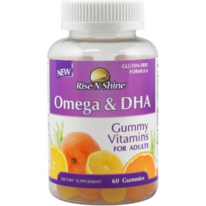 Rise-N-Shine Omega & DHA Gummy Vitamins For Adults Dietary Supplement Gummies, 60 Ct