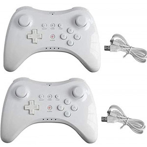 Wireless Controller for Wii U Pro Console (White and White£¬2 Packs)¡