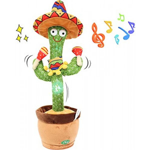 [120 English Songs] Dancing Cactus Plushies Toy –Talking, Dancing, Recording, Singing,Repeating What You Say Sunny Cactus Toys 12.6”