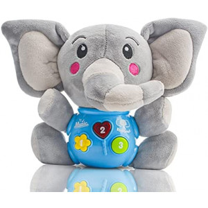 SUNWUKING Baby Musical Toy Plush Figure - Baby Rattle Gifts Doll Toy Infant Toy Newborn Musical Toys for Toddler Learning Educational Gift Newborn Elephant