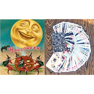 Halloween Playing Cards (Poker Deck 55 Cards All Different) Vintage Halloween Cards Reprint