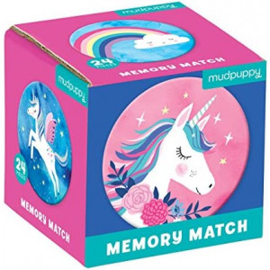 Mudpuppy Unicorn Magic Mini Memory Matching Game – Memory Game for Kids Ages 3 and Up, Makes A Great Gift Idea, 2.75” Mini Storage Cube Is Ideal for On-The-Go Fun