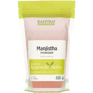Banyan Botanicals Manjistha Powder, 1/2 Pound - USDA Organic - Rubia cordifolia - Cleanses the Blood and Lymph - Ayurveda