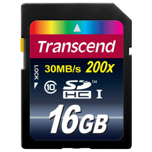 Transcend 16GB Class 10 SDHC Flash Memory Card (TS16GSDHC10E)