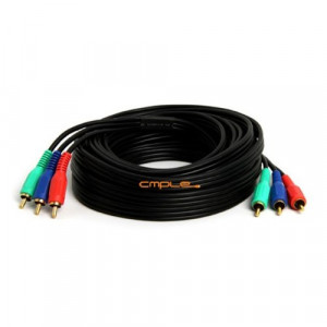 Cmple Component Video Cable 3 RCA Gold HDTV RGB YPbPr 12 FT