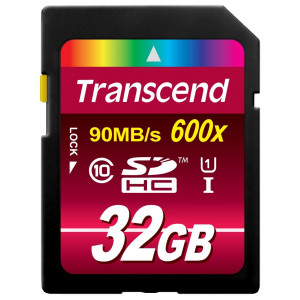 Transcend 32 GB High Speed Class 10 UHS Flash Memory Card Up to 90 MB/s TS32GSDHC10U1E