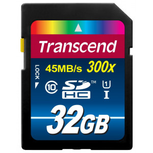 Transcend 32 GB High Speed 10 UHS Flash Memory Card TS32GSDU1E (up to 45 MB/s, 300x)