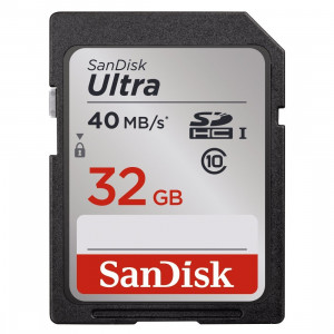 SanDisk Ultra 32GB Class 10 SDHC Memory Card Up to 40MB/s- SDSDUN-032G-G46 [Newest Version]