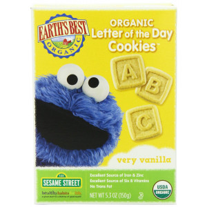 Earth's Best Organic Letter of the Day Cookies, Very Vanilla, 5.3 Ounce (Pack of 6)