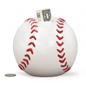 Baseball Shape Piggy Bank For Saving Money And Sports Room Decor