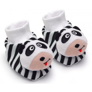 Genius Babies Pair of Panda Baby Booties Foot Rattles