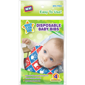 Disposable Baby Bibs 24 Count (4 bibs per package) - by Mighty Clean Baby