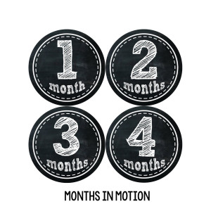 Months in Motion 155 Monthly Baby Stickers Baby Boy or Baby Girl Chalkboard
