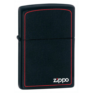 Zippo Black Matte Lighter with Border