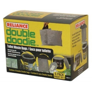 Reliance Double Doodie Toilet Waste Bags-No Gel (Black, Small)