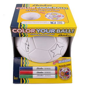 Baden Color Your Own Soccer Ball, White, Size 4