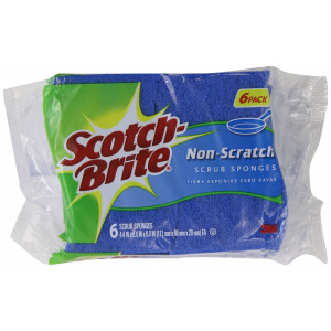 Scotch-Brite Non-Scratch Scrub Sponge 526, 6-Count (Pack of 2)