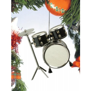 Black Drum Set Hanging Ornament Music Musical Instrument Ornament 3.5 inches