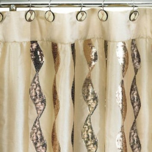 SHIMMER" GOLD" 6X6 SHOWER CURTAIN