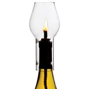 Multi-Colored Glass Wine Candle Chimney Set