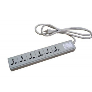 VCT USP600 - Universal Power Strip 6 Outlets 100V to 220V/250V and 3500 Watts Built-in Universal Surge Protector with Window Shutters and Circuit Breaker